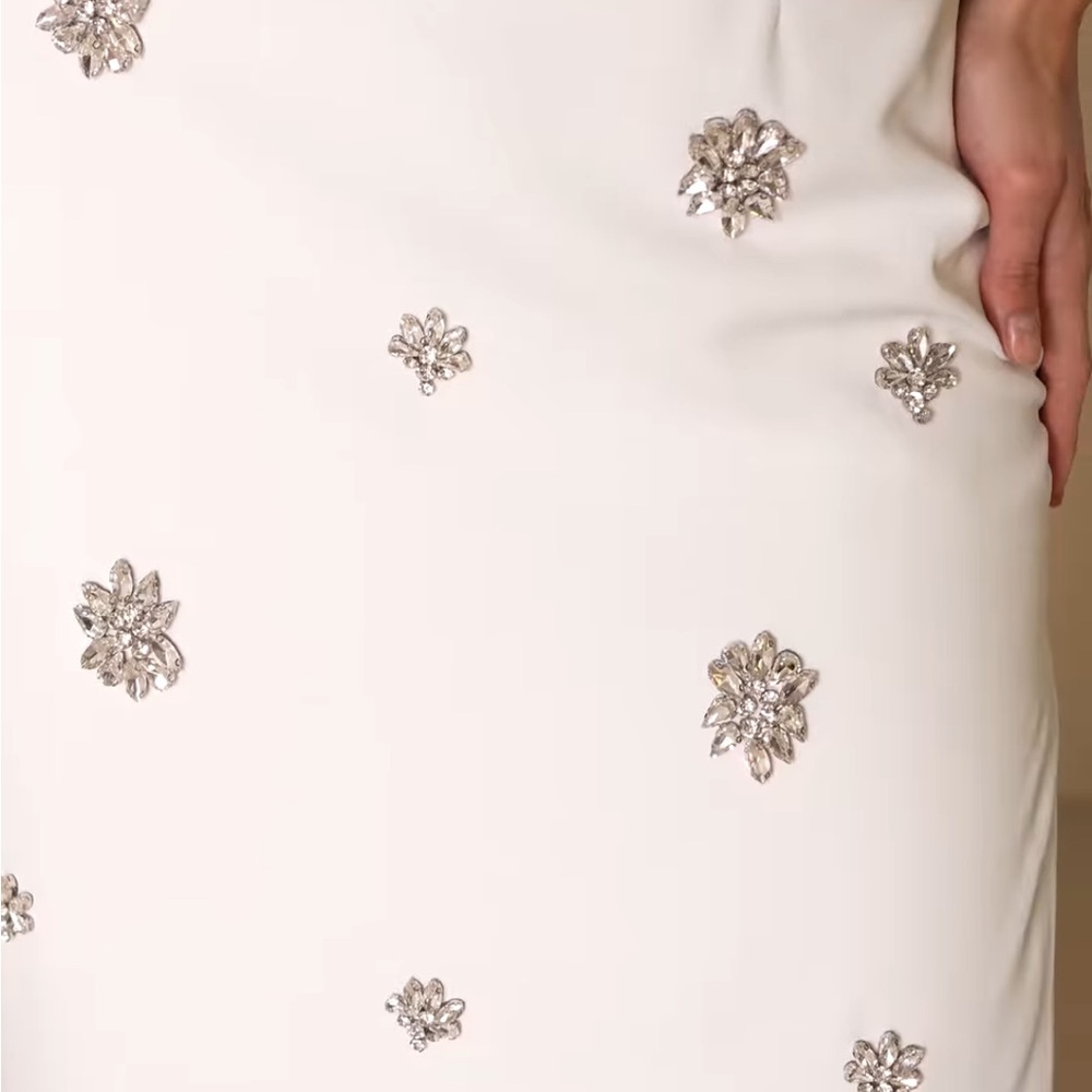 Embellished White Maxi/Midi Dress - Picture 2 of 5